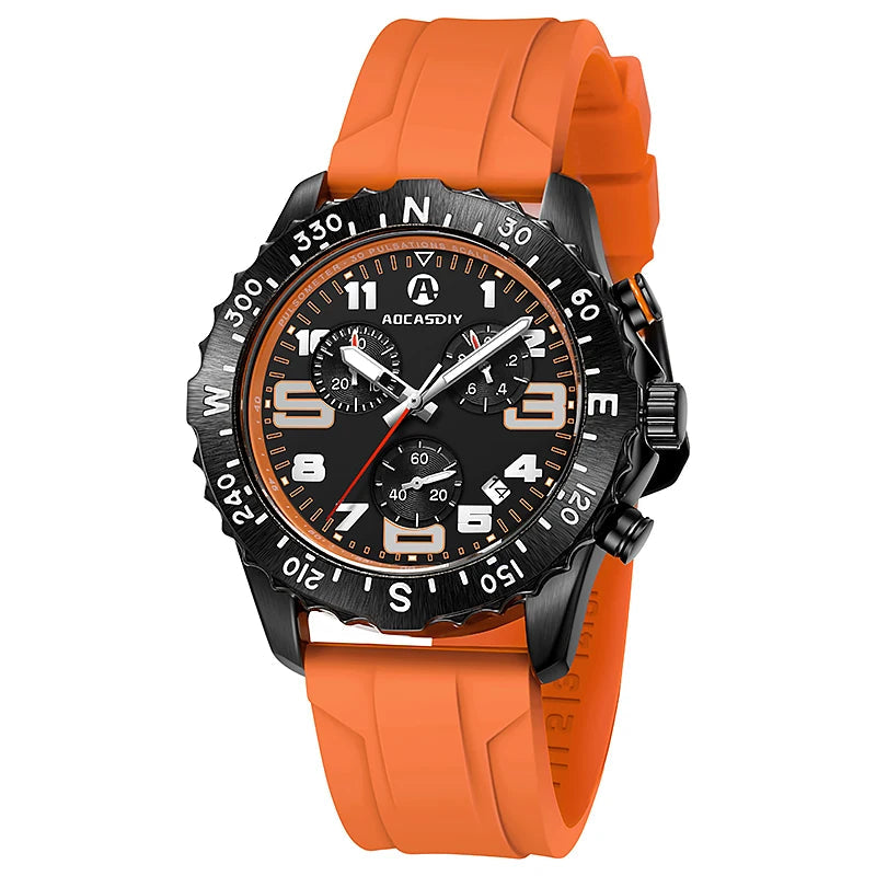 Watch for Men Quartz Wristwatches Casual ENDURANCE Watch Luxury Men Watch Waterproof Luminous Chronograph Watches reloj hombre AOCAS WATCH